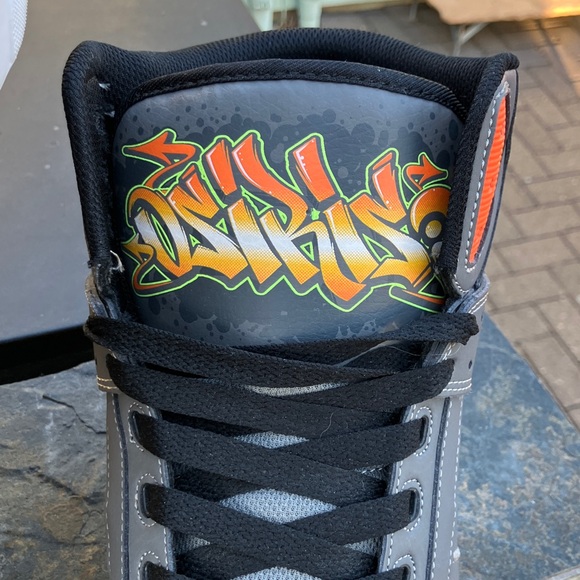 Osiris NYC 83 Gray and Orange High-Top Sneakers - Picture 3 of 4